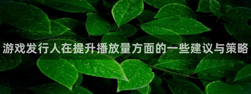 新城平台代理注册公司：游戏发行人在提升播放量方面的一些建议与策略